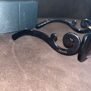 Brown Prada swirl sunglasses with case